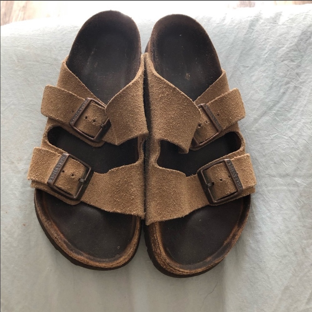 Tan suede BIRKENSTOCKS -- already broken in for you!